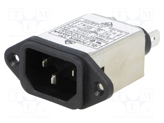 Connector: AC supply; socket; male; 6A; 250VAC; IEC 60320; -25÷85°C