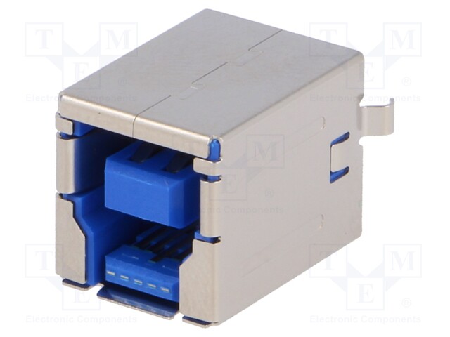 Socket; USB B; on PCBs; THT; straight; USB 3.0; gold-plated