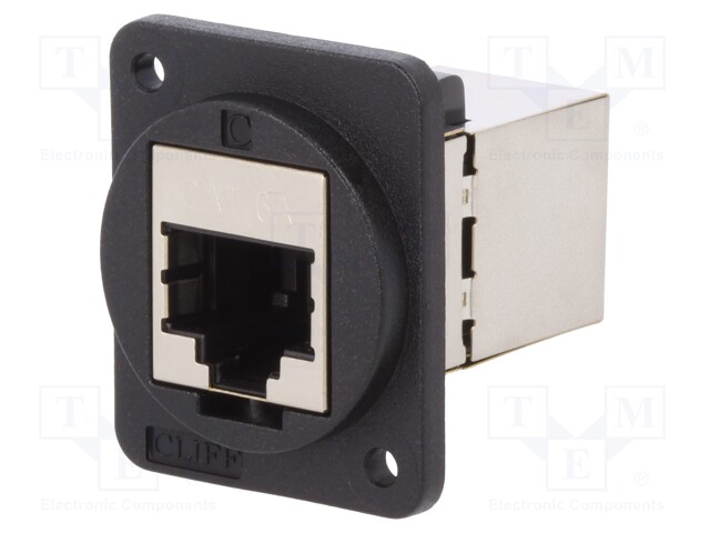 Coupler; FT; Cat: 6a; shielded; Layout: 8p8c; 19x24mm; Colour: black