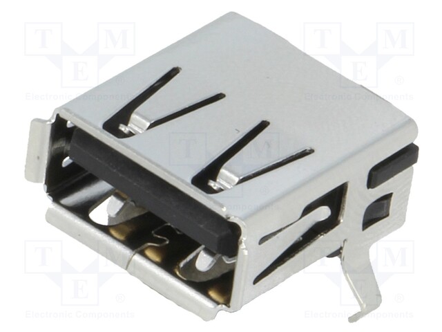 Socket; USB A; on PCBs; THT; PIN: 4; angled 90°