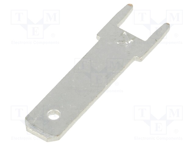 Terminal: flat; 4.8mm; 0.8mm; male; THT; brass; tinned; straight