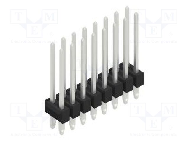 Connector: pin strips; pin header; male; PIN: 16; 2.54mm; THT; 2x8