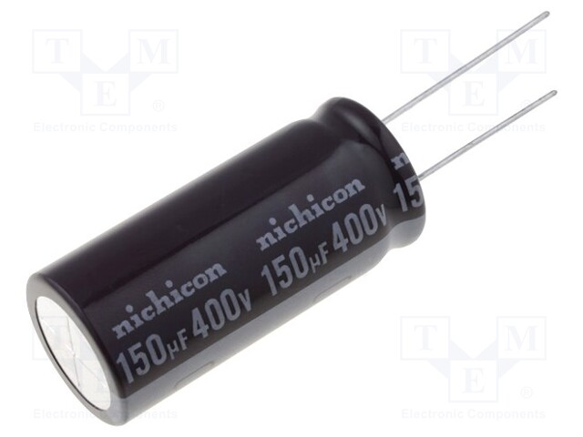Capacitor: electrolytic; THT; 150uF; 400VDC; Ø18x40mm; Pitch: 7.5mm