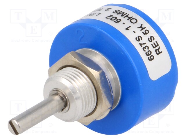 Potentiometer: shaft; single turn; 5kΩ; ±10%; 1W; linear; 3.17mm