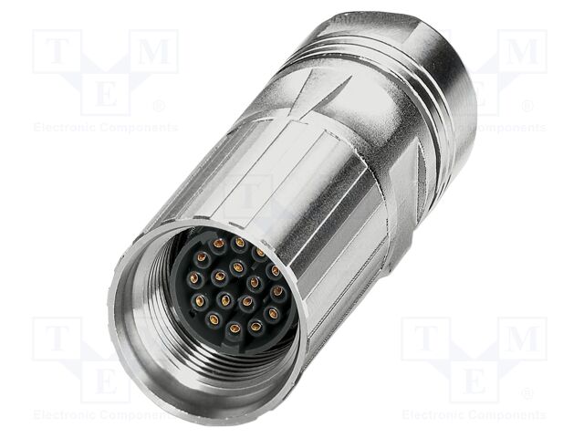 Connector: M17; plug; ST; PIN: 17; 48V; 3.6A; shielded; IP67; crimped