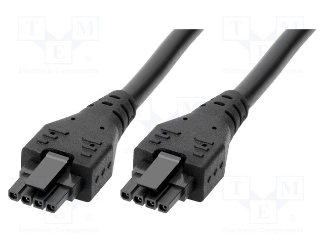 Cable: Micro-fit 3.0-Micro-fit 3.0; female; PIN: 4; Len: 1m; tinned
