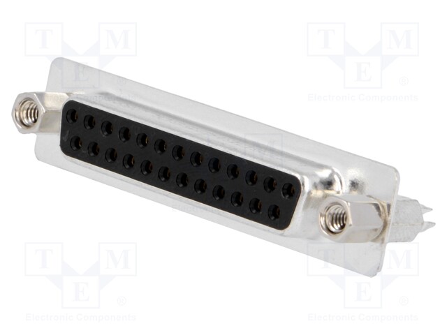 D-Sub; PIN: 25; socket; female; with threaded screw; straight; THT