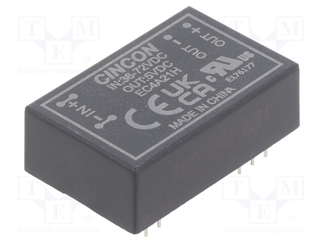 Converter: DC/DC; 5/6W; Uin: 36÷72V; Uout: 5VDC; Iout: 1A; DIP24; THT
