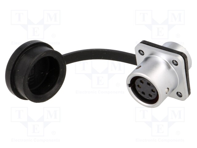 Socket; female; SF12; PIN: 6; IP67; 5A; soldering; 125V; 0.75mm2