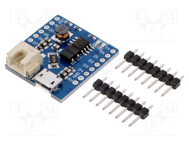 Module: Li-Po/Li-Ion charger; 5VDC; USB B micro; 1A; 4.2V