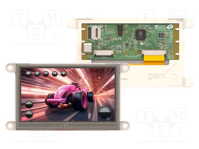 Display: TFT; 4.3"; 800x480; 520BSRAM,8MBPSRAM,16MBFLASH; 4÷6V