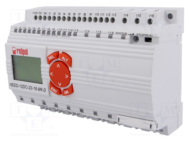 Programmable relay; OUT1: 250VAC/10A; IN: 16; Anal.in: 3; OUT: 8