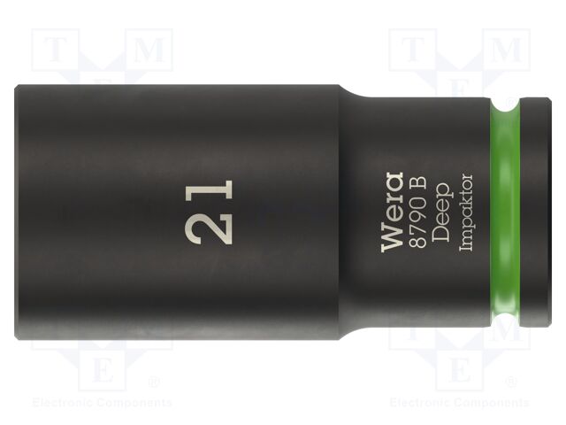 Socket; 6-angles,socket spanner,impact; HEX 21mm; 3/8"; IMPAKTOR