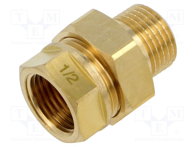 Male-female,conical,with seal; brass CW617N; Thread: G 1/2"; BL