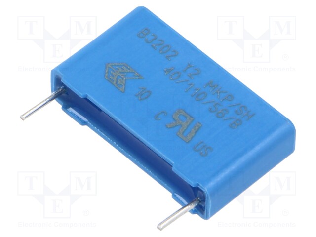 Capacitor: polypropylene; Y2; 47nF; 300V; 22.5mm; ±20%; 26.5x15x6mm