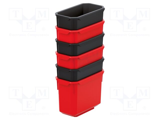 Container: cuvette; black,red; 140x75x105mm; 6pcs; X BLOCK