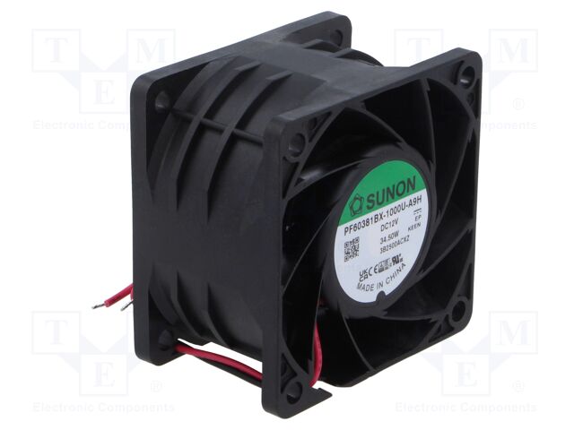 Fan: DC; axial; 12VDC; 60x60x38mm; 127.8m3/h; 73.1dBA; ball; 24AWG