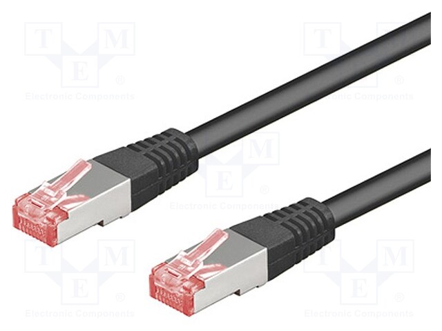 Patch cord; S/FTP; 6a; stranded; Cu; LSZH; black; 3m; halogen free