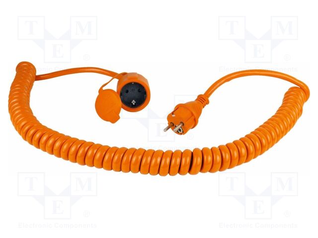 Extension lead; 3G2.5mm2; coiled,with flap; Sockets: 1; PUR; 16A