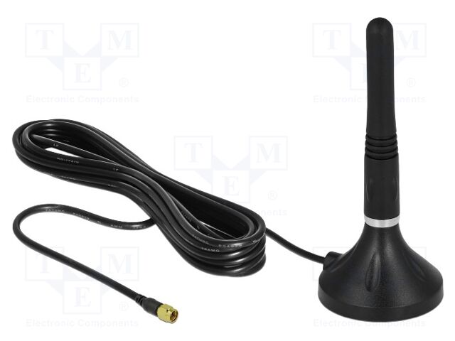 Antenna; LTE,external; black; SMA; magnetic; male; 50Ω; IPX5; 3m