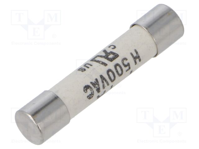 Fuse: fuse; quick blow; 1A; 500VAC; ceramic,cylindrical; SHF