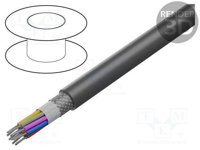 Wire; EcoFlex®; 12x20AWG; shielded,tinned copper braid; MPPE