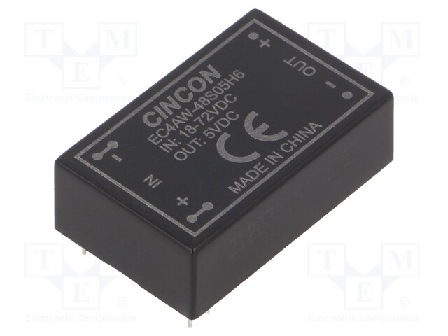 Converter: DC/DC; 5/6W; Uin: 18÷72V; 5VDC; Iout: 1000mA; DIP24; 13.1g