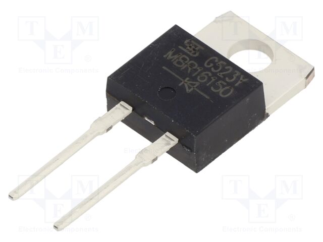 Schottky Rectifier, 150 V, 16 A, Single, TO-220AC, 2 Pins, 950 mV
