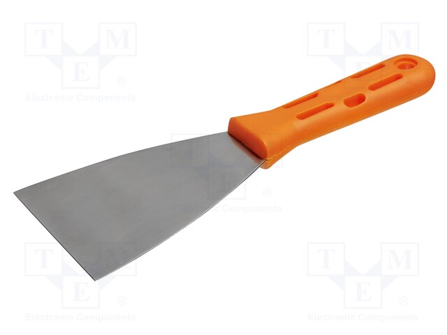 Putty knife; 80mm; stainless steel; Handle material: ABS
