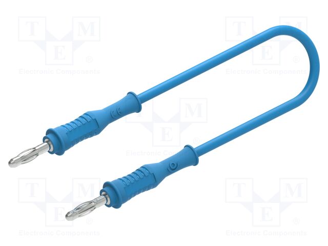 Test lead; 60VDC; 30VAC; 25A; banana plug 4mm,both sides; blue