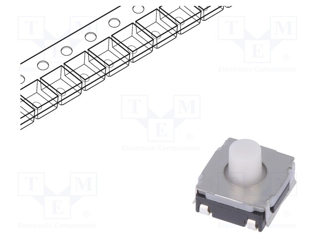 Microswitch TACT; SPST; Pos: 2; 0.05A/12VDC; SMT; 2N; 6.2x6.2x2.5mm