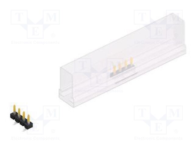 Connector: pin strips; pin header; male; PIN: 4; 2.54mm; SMT; 1x4