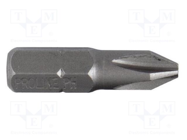 Screwdriver bit; Phillips; PH0; Overall len: 25mm; 25pcs.