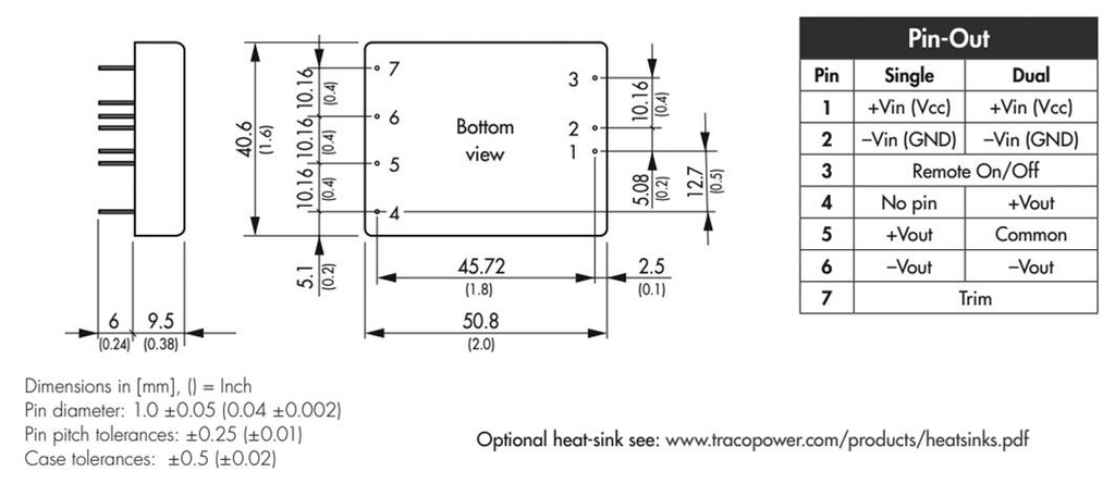 Converter: DC/DC; 25W; Uin: 18÷36V; Uout: 15VDC; Uout2: -15VDC; 48g