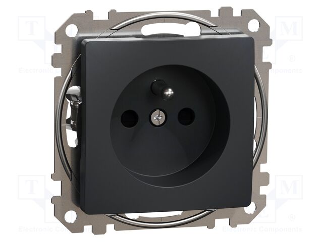 E-type socket; 250VAC; IP20; plaster embedded,in mounting box