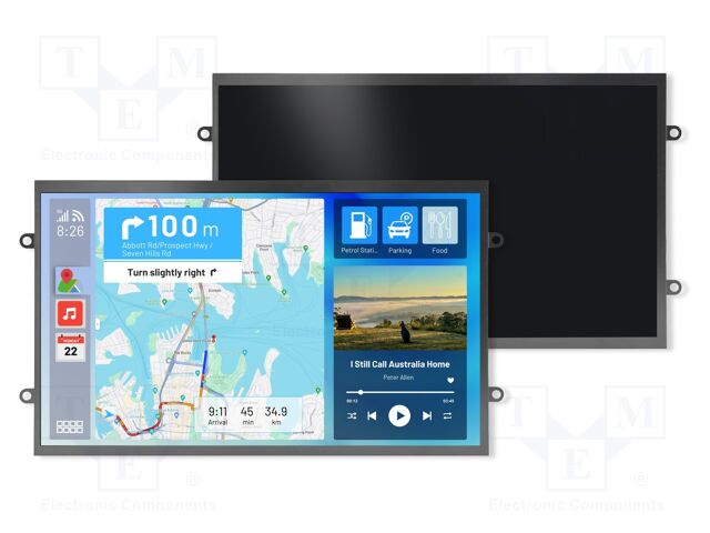 Display: TFT; 10.1"; 1024x600; Illumin: LED; 235x143mm; RGB