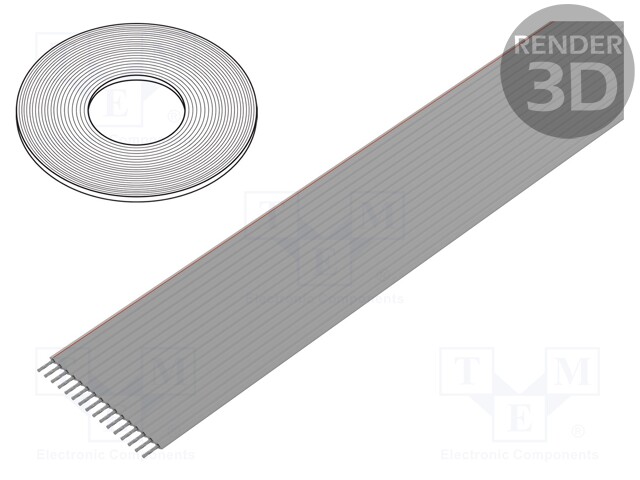 Wire: ribbon; 1.27mm; stranded; Cu; 6x26AWG; unshielded; PVC; grey