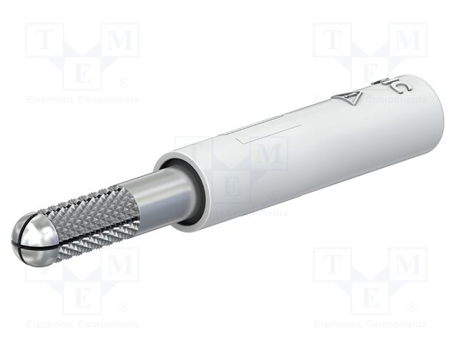 Connector: 4mm banana; adapter; 25A; white; 40.5mm; nickel plated