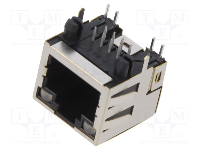 Socket; RJ45; PIN: 8; shielded,with LED; Layout: 8p8c; THT