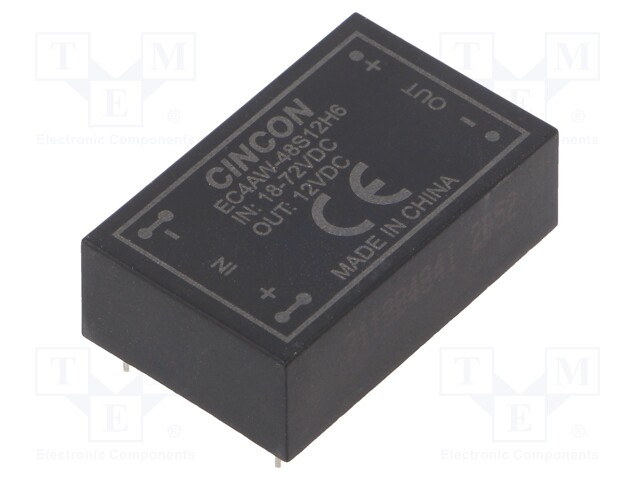 Converter: DC/DC; 5/6W; Uin: 18÷72V; 12VDC; Iout: 500mA; DIP24; 13.1g