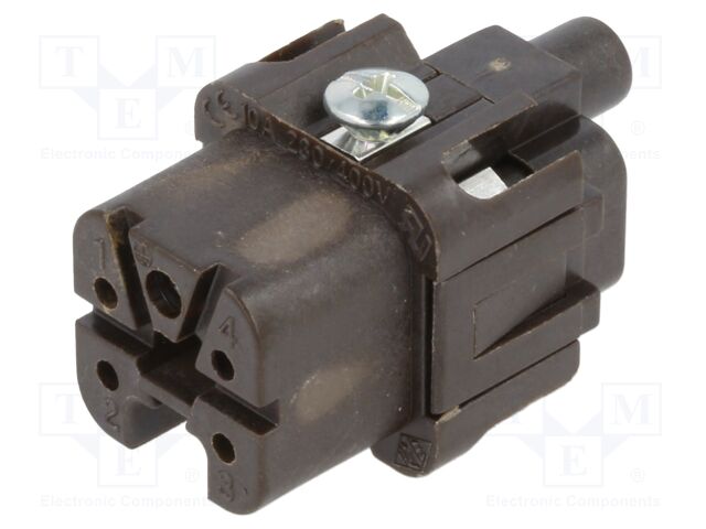 Connector: HDC; contact insert; female; CK RY; PIN: 4; 4+PE; 10A