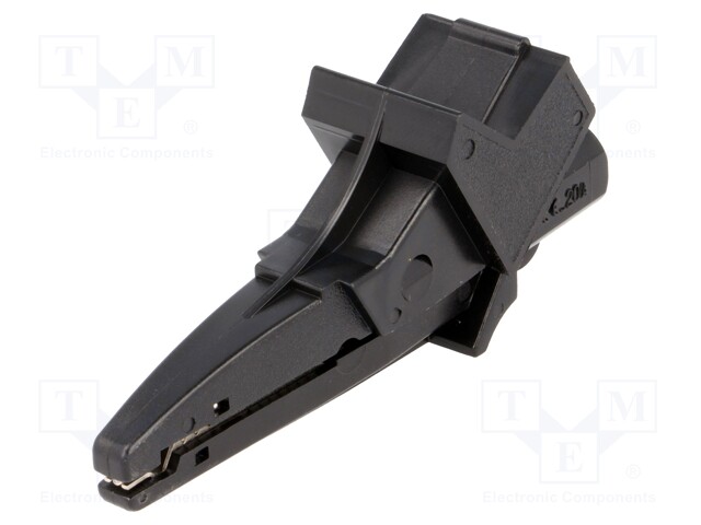 Crocodile clip; 20A; 1kVDC; black; Grip capac: max.25mm