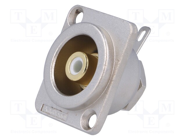 Socket; RCA; female; soldering; gold-plated; for panel mounting