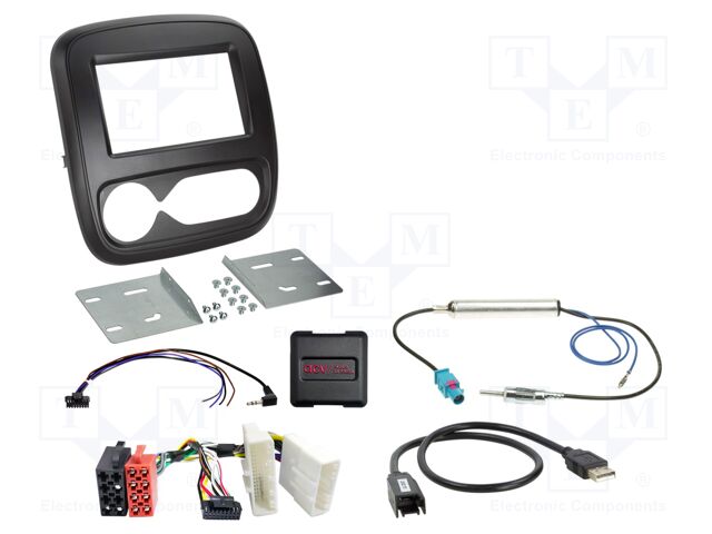 Adapter for control from steering wheel; DIN,Fakra,ISO; black