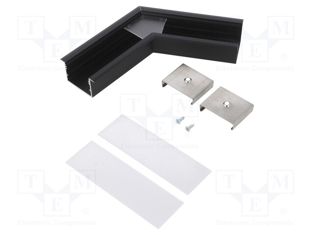 Connector 120°; black; aluminium; Application: VARIO30-07