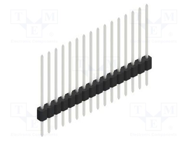 Connector: pin strips; pin header; male; PIN: 16; 1.27mm; THT; 1x16