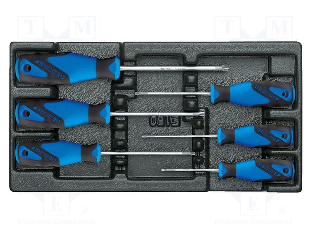 Kit: screwdrivers; in a foam tray; Torx®; tool trolley; 6pcs.