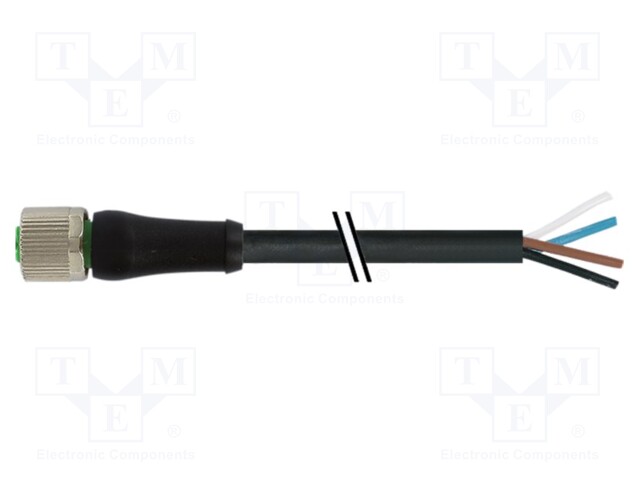 Connection lead; female; IP67; 63VAC; 63VDC; 12A; 1.5m; PIN: 4; plug