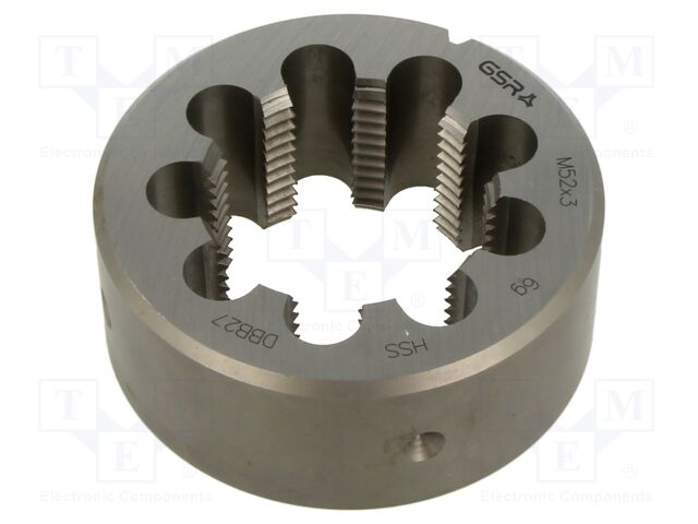 Threading die; M52; 3; high speed steel; H: 36mm; Øout: 90mm