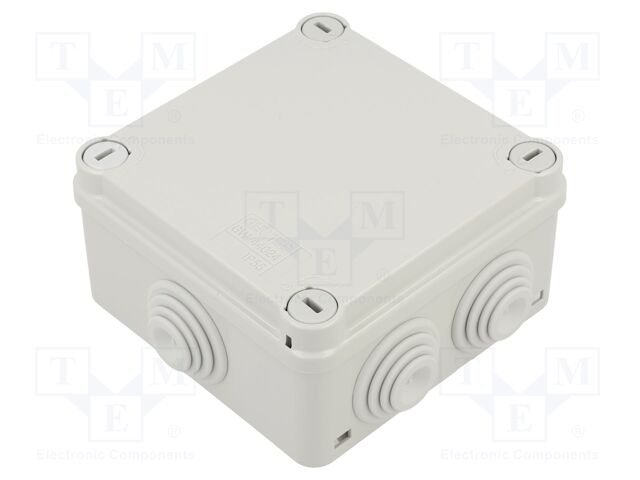 Enclosure: junction box; X: 120.5mm; Y: 120.5mm; Z: 58mm; wall mount